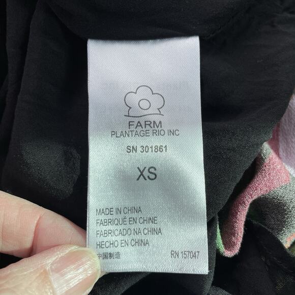 Farm Rio Rainbow Wild Hearts Maxi Dress Womens XS 0 2 Long Sleeve Red - Picture 14 of 16